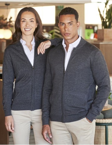 HEN-H718-Unisex Zip Through Cardigan